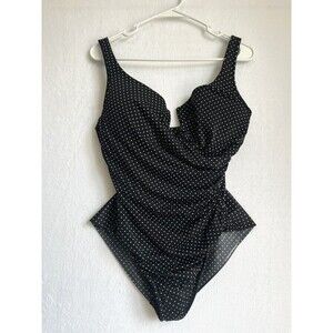 Miraclesuit Black Polka Dot One-Piece Swimsuit